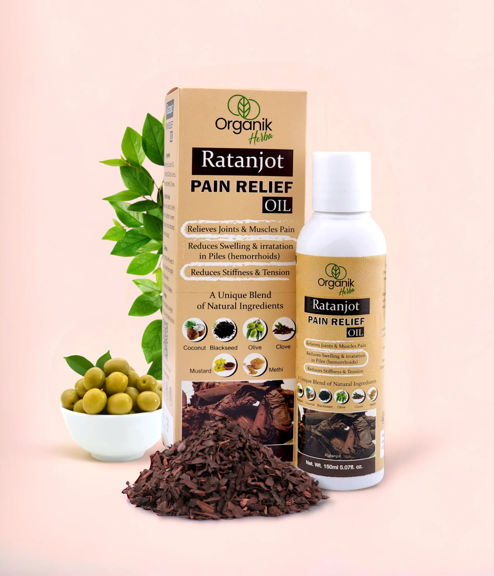 Organik Herba's Ratanjot Pain Relief Oil: All-Natural Pain Relief