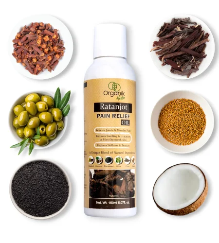 Organik Herba Ratanjot Pain Relief Oil – A natural solution for joint and muscle pain relief with herbal ingredients